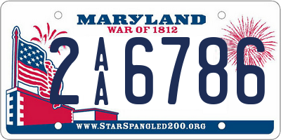 MD license plate 2AA6786