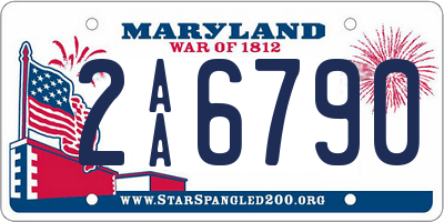 MD license plate 2AA6790