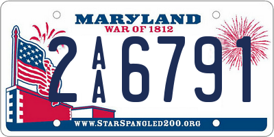 MD license plate 2AA6791