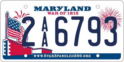 MD license plate 2AA6793