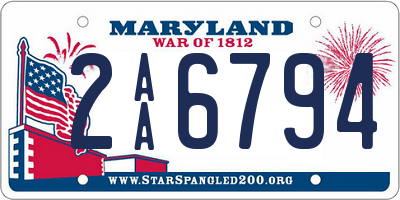 MD license plate 2AA6794