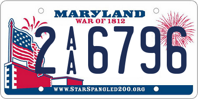 MD license plate 2AA6796