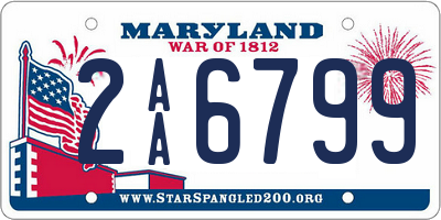 MD license plate 2AA6799