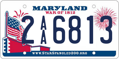 MD license plate 2AA6813