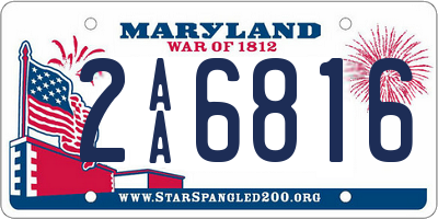MD license plate 2AA6816