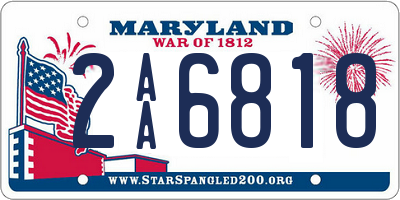 MD license plate 2AA6818