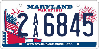 MD license plate 2AA6845