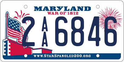 MD license plate 2AA6846