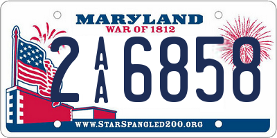 MD license plate 2AA6858