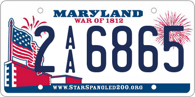 MD license plate 2AA6865