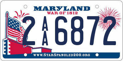 MD license plate 2AA6872
