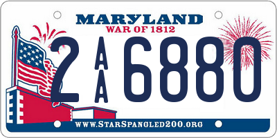 MD license plate 2AA6880