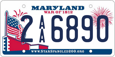 MD license plate 2AA6890