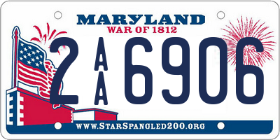 MD license plate 2AA6906