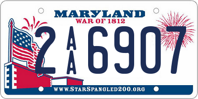 MD license plate 2AA6907