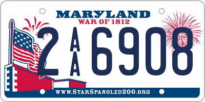 MD license plate 2AA6908