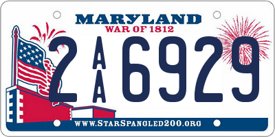MD license plate 2AA6929