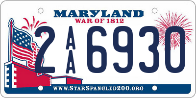 MD license plate 2AA6930
