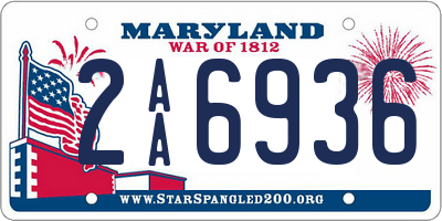 MD license plate 2AA6936