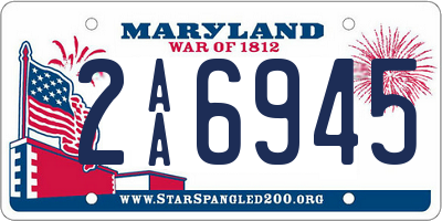 MD license plate 2AA6945