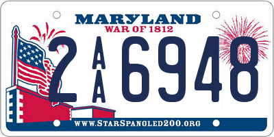 MD license plate 2AA6948