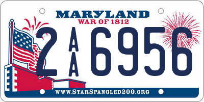 MD license plate 2AA6956
