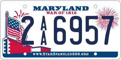 MD license plate 2AA6957