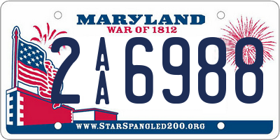 MD license plate 2AA6988