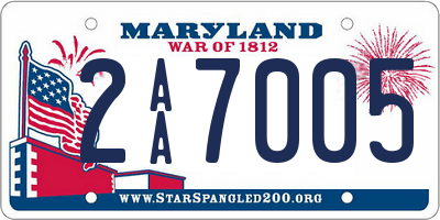 MD license plate 2AA7005