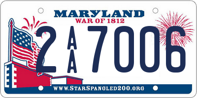 MD license plate 2AA7006