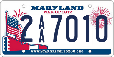 MD license plate 2AA7010