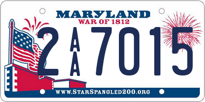 MD license plate 2AA7015