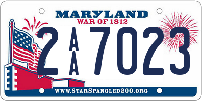 MD license plate 2AA7023