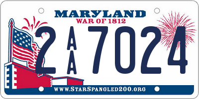 MD license plate 2AA7024