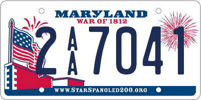 MD license plate 2AA7041