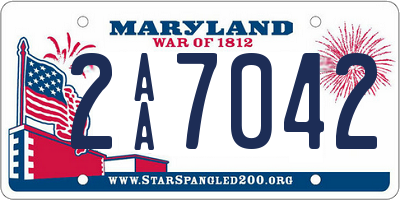 MD license plate 2AA7042