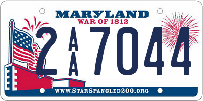 MD license plate 2AA7044