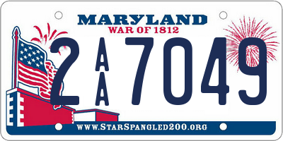 MD license plate 2AA7049