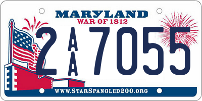MD license plate 2AA7055