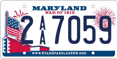 MD license plate 2AA7059