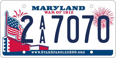 MD license plate 2AA7070