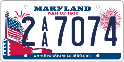 MD license plate 2AA7074