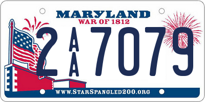 MD license plate 2AA7079