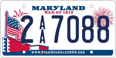 MD license plate 2AA7088