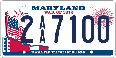 MD license plate 2AA7100