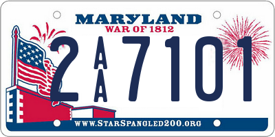 MD license plate 2AA7101