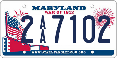 MD license plate 2AA7102