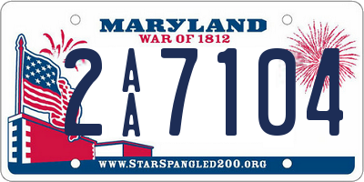 MD license plate 2AA7104