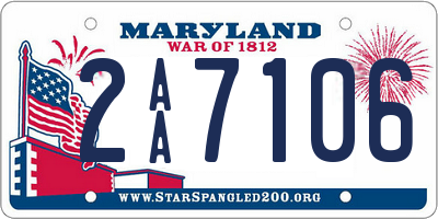 MD license plate 2AA7106