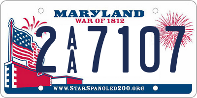 MD license plate 2AA7107